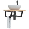 Étagère de vasque murale acier et bois massif d'acacia 630355630355