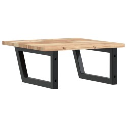 Étagère de vasque murale acier et bois massif d'acacia 630355630355