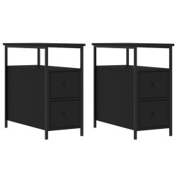 Tables de chevet 2 pcs noir 30x60x60 cm bois d’ingénierie 630356630356