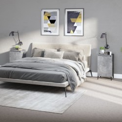 Tables de chevet 2 pcs gris béton 40x35x70 cm bois d'ingénierie 630357630357