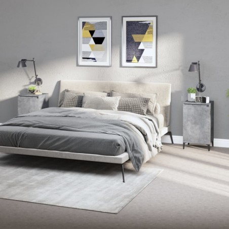 Tables de chevet 2 pcs gris béton 40x35x70 cm bois d'ingénierie 630357630357