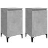 Tables de chevet 2 pcs gris béton 40x35x70 cm bois d'ingénierie 630357630357