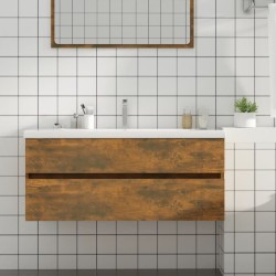 Armoire de lavabo Chêne fumé 100x38,5x45 cm Bois d'ingénierie 630358630358