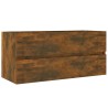 Armoire de lavabo Chêne fumé 100x38,5x45 cm Bois d'ingénierie 630358630358