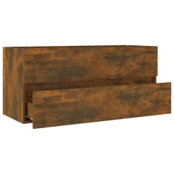 Armoire de lavabo Chêne fumé 100x38,5x45 cm Bois d'ingénierie 630358630358