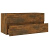 Armoire de lavabo Chêne fumé 100x38,5x45 cm Bois d'ingénierie 630358630358
