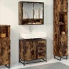 Armoire de lavabo de salle de bain chêne fumé 65x33x60 cm 630359630359