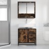 Armoire de lavabo de salle de bain chêne fumé 65x33x60 cm 630359630359
