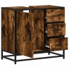 Armoire de lavabo de salle de bain chêne fumé 65x33x60 cm 630359630359