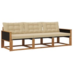 Ensemble de canapés d'extérieur 3 pcs Naturel et Beige 630363630363