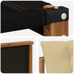Ensemble de canapés d'extérieur 3 pcs Naturel et Beige 630363630363