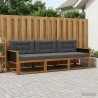Ensemble de canapés d'extérieur 3 pcs Naturel et Anthracite 630364630364