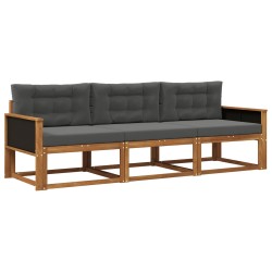 Ensemble de canapés d'extérieur 3 pcs Naturel et Anthracite 630364630364