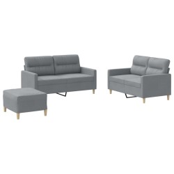 Ensemble de canapés 3 pcs avec coussins Gris clair Tissu 630365630365