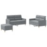 Ensemble de canapés 3 pcs avec coussins Gris clair Tissu 630365630365