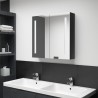 Armoire de salle de bain à miroir LED noir brillant 62x14x60 cm 630367630367
