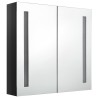 Armoire de salle de bain à miroir LED noir brillant 62x14x60 cm 630367630367