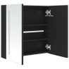 Armoire de salle de bain à miroir LED noir brillant 62x14x60 cm 630367630367