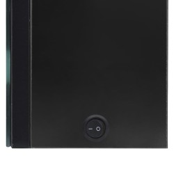 Armoire de salle de bain à miroir LED noir brillant 62x14x60 cm 630367630367