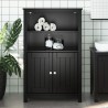 Armoire de salle de bain BERG noir 69,5x34x110 cm pin massif 630368630368