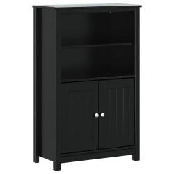 Armoire de salle de bain BERG noir 69,5x34x110 cm pin massif 630368630368