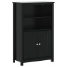 Armoire de salle de bain BERG noir 69,5x34x110 cm pin massif 630368630368