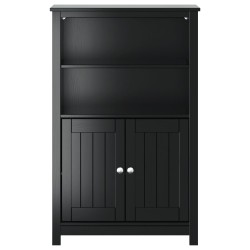 Armoire de salle de bain BERG noir 69,5x34x110 cm pin massif 630368630368