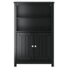 Armoire de salle de bain BERG noir 69,5x34x110 cm pin massif 630368630368