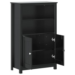 Armoire de salle de bain BERG noir 69,5x34x110 cm pin massif 630368630368