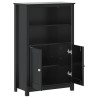 Armoire de salle de bain BERG noir 69,5x34x110 cm pin massif 630368630368