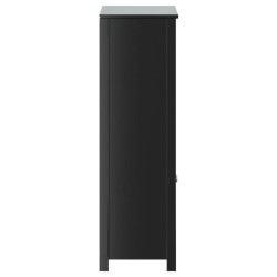 Armoire de salle de bain BERG noir 69,5x34x110 cm pin massif 630368630368