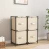 Armoire de rangement 4 paniers en tissu Crème 63x30x71 cm Acier 630371630371