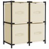 Armoire de rangement 4 paniers en tissu Crème 63x30x71 cm Acier 630371630371