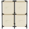 Armoire de rangement 4 paniers en tissu Crème 63x30x71 cm Acier 630371630371