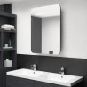 Armoire de salle de bain à miroir LED gris 60x11x80 cm 630374630374