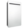 Armoire de salle de bain à miroir LED gris 60x11x80 cm 630374630374