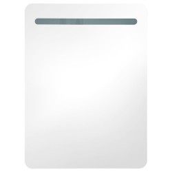 Armoire de salle de bain à miroir LED gris 60x11x80 cm 630374630374