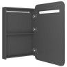 Armoire de salle de bain à miroir LED gris 60x11x80 cm 630374630374