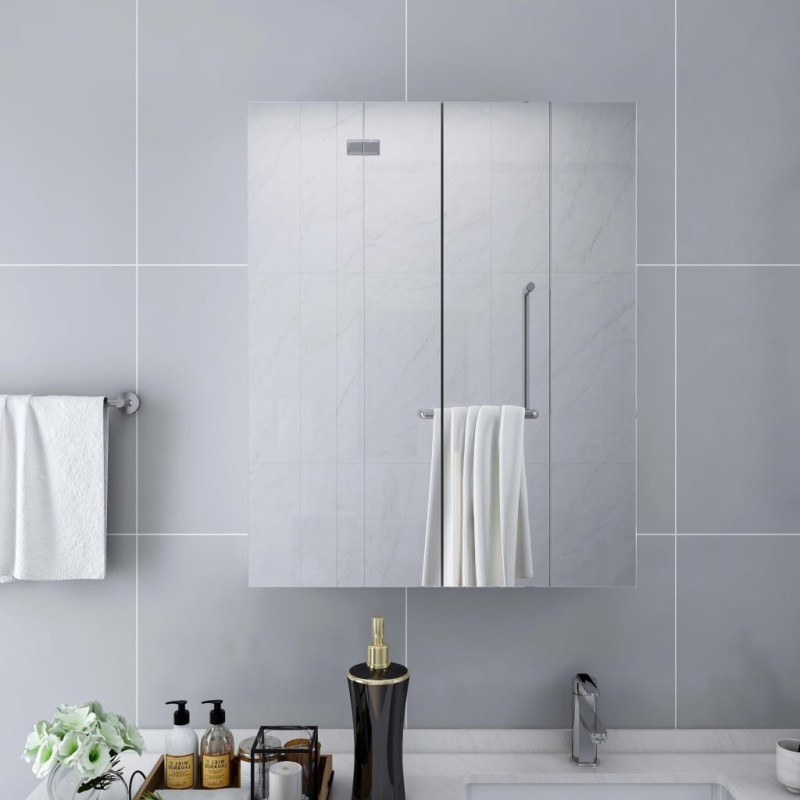 Armoire à miroir de salle de bain Blanc 60x15x75 cm MDF 630375630375