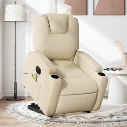 Fauteuil inclinable de massage électrique Crème Tissu 630385630385