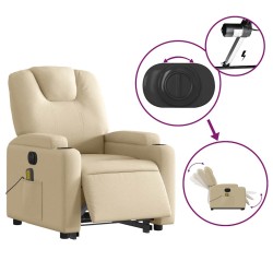 Fauteuil inclinable de massage électrique Crème Tissu 630385630385