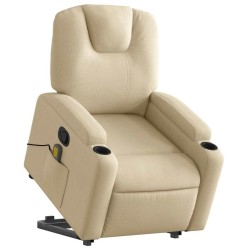 Fauteuil inclinable de massage Crème Tissu 630387630387