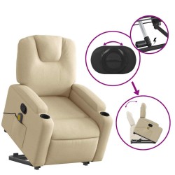Fauteuil inclinable de massage Crème Tissu 630387630387