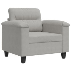 Fauteuil gris clair 60 cm tissu microfibre 630389630389