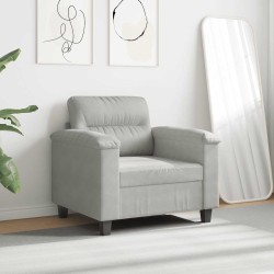 Fauteuil gris clair 60 cm tissu microfibre 630389630389