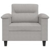 Fauteuil gris clair 60 cm tissu microfibre 630389630389