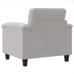 Fauteuil gris clair 60 cm tissu microfibre 630389630389