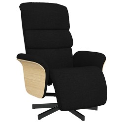 Fauteuil inclinable avec repose-pieds noir tissu 630393630393