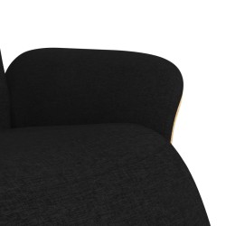 Fauteuil inclinable avec repose-pieds noir tissu 630393630393