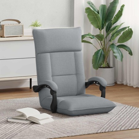 Fauteuil de sol ajustable Gris clair Tissu 630394630394